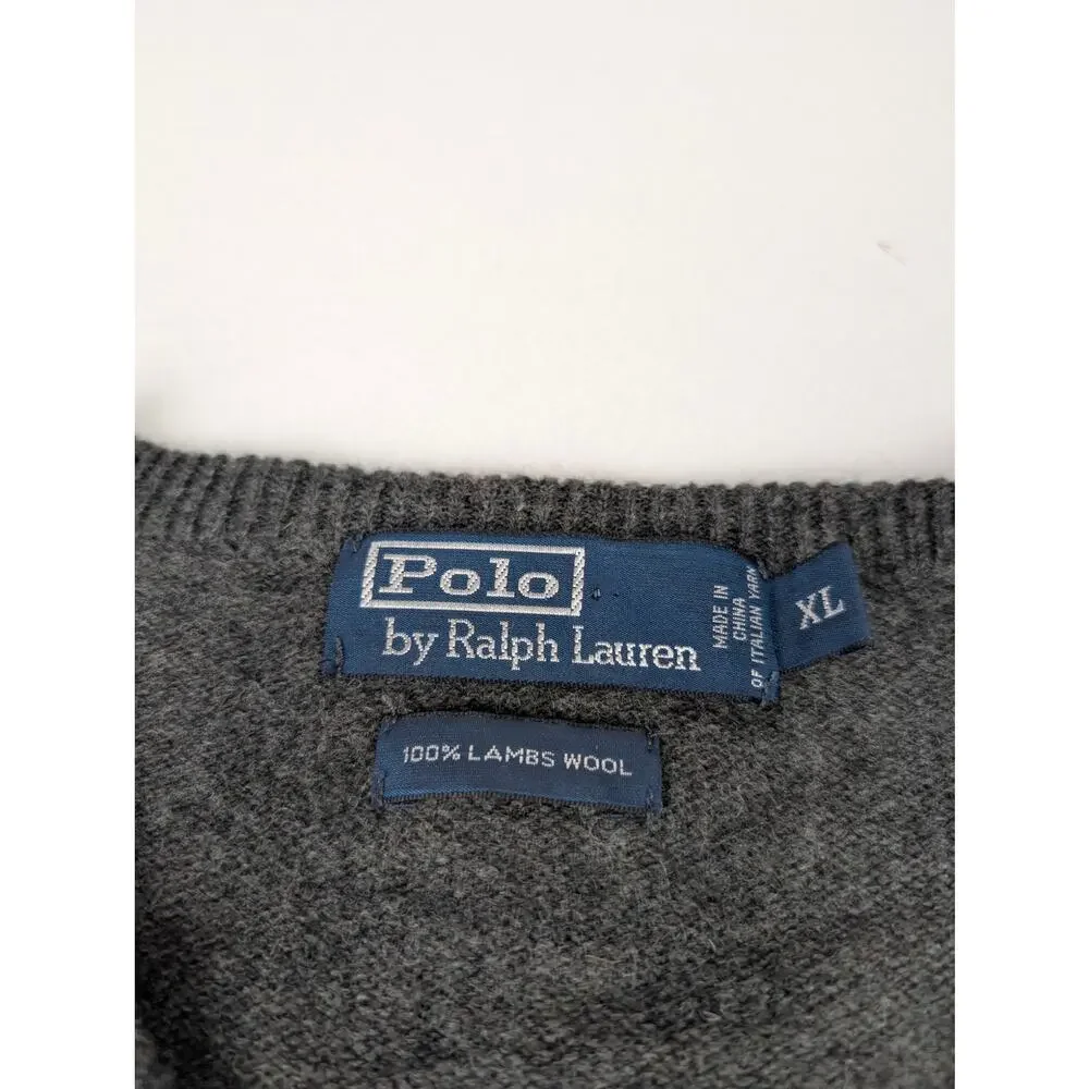 Polo Ralph Lauren Men's XL Gray 100% Lambswool Sweater